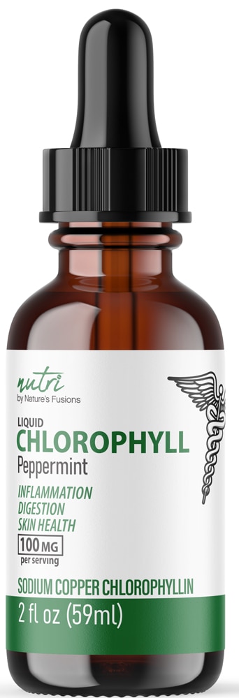 Жидкие капли хлорофилла с мятой — 100 мг — 2 жидкие унции Nutri