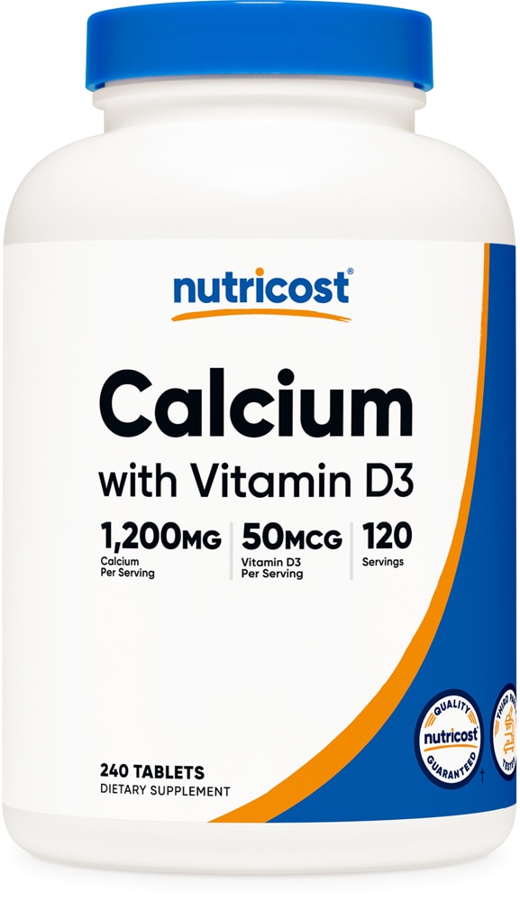 Calcium with Vitamin D3 -- 240 Tablets (Таблетки) Nutricost