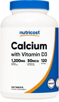 Кальций с витамином D3, 240 таблеток Nutricost