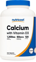 Calcium with Vitamin D3 -- 240 Tablets (Таблетки) Nutricost