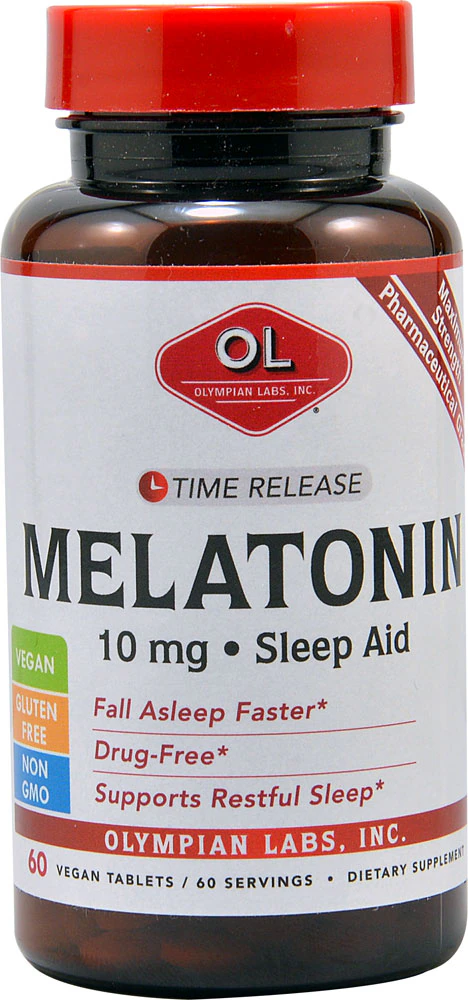 Мелатонин — 10 мг — 60 веганских таблеток Olympian Labs