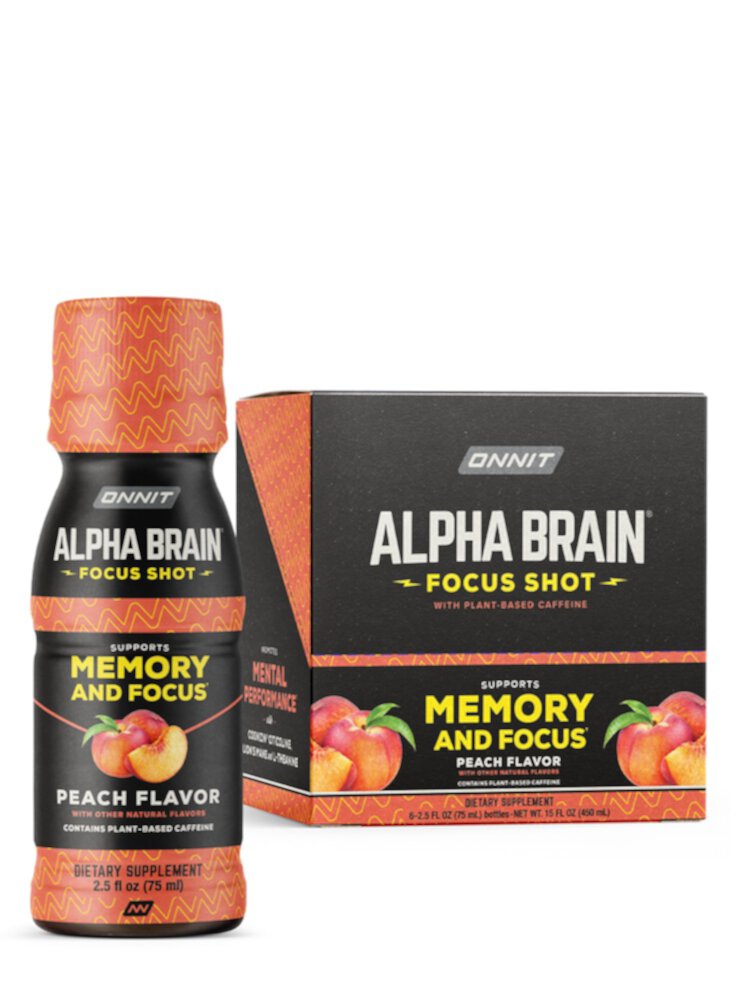 Персиковый шот Alpha Brain Focus — 6 порций Onnit