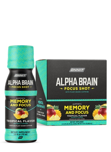 Alpha Brain Focus Shot Tropical -- 6 Shots Onnit