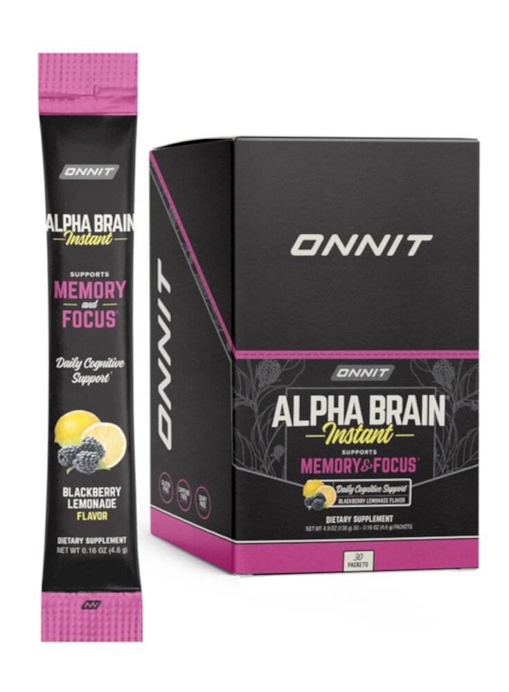 Alpha Brain растворимый ежевичный лимонад, 30 пакетов Onnit
