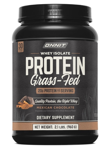 Grass Fed Whey Isolate Protein - 30 Serving (Порция) Tub Mexican Chocolate -- 2.1 lbs Onnit