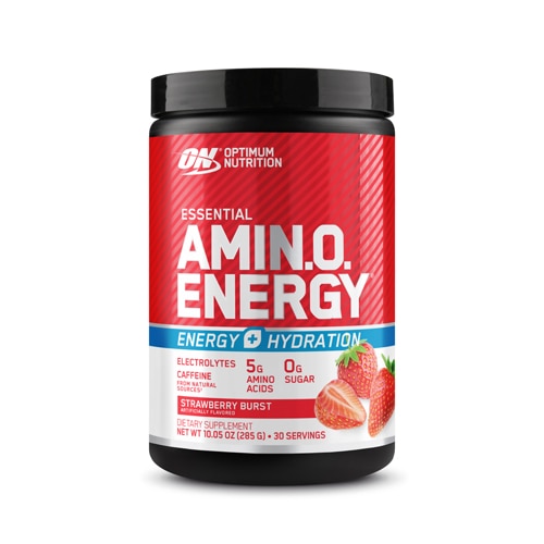 Essential Amin.o. Energy, Энергия + Гидратация, Вкус клубники - 30 порций - Optimum Nutrition Optimum Nutrition