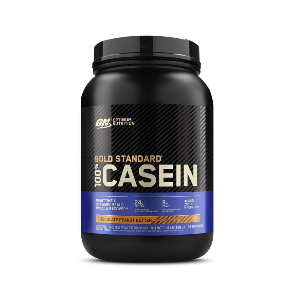 Gold Standard 100% Casein Nighttime & Between Meals Muscle Recovery Chocolate Peanut Butter -- 25 Servings (Порции) Optimum Nutrition