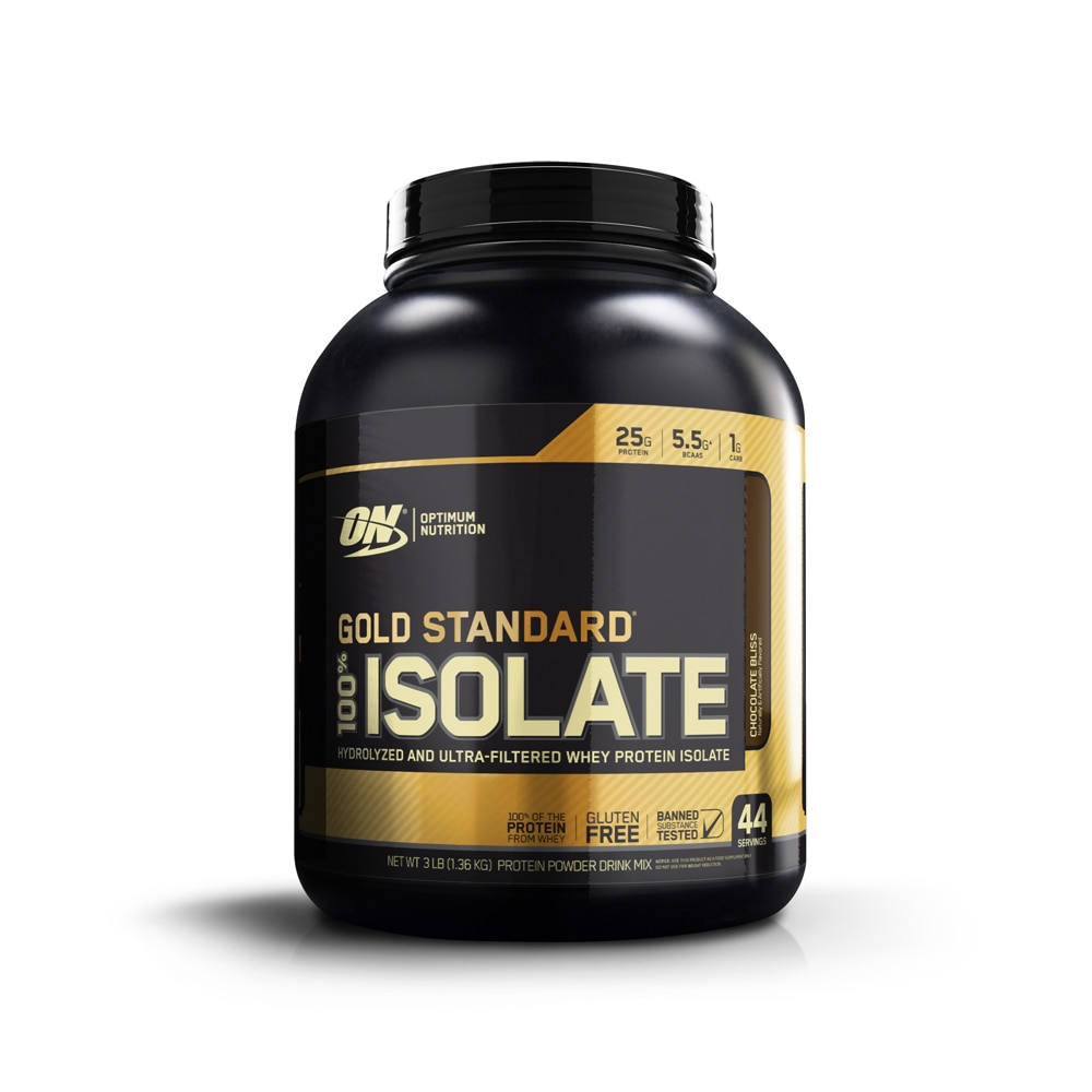 Gold Standard 100% Isolate Ultra-Filtered Whey Protein Isolate Chocolate Bliss -- 44 Servings (Порции) Optimum Nutrition