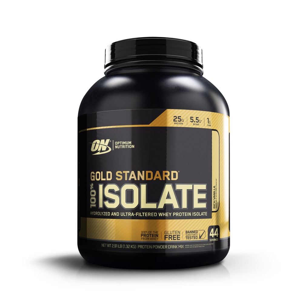 Gold Standard 100% Isolate Ultra-Filtered Whey Protein Isolate Rich Vanilla -- 44 Servings (Порции) Optimum Nutrition