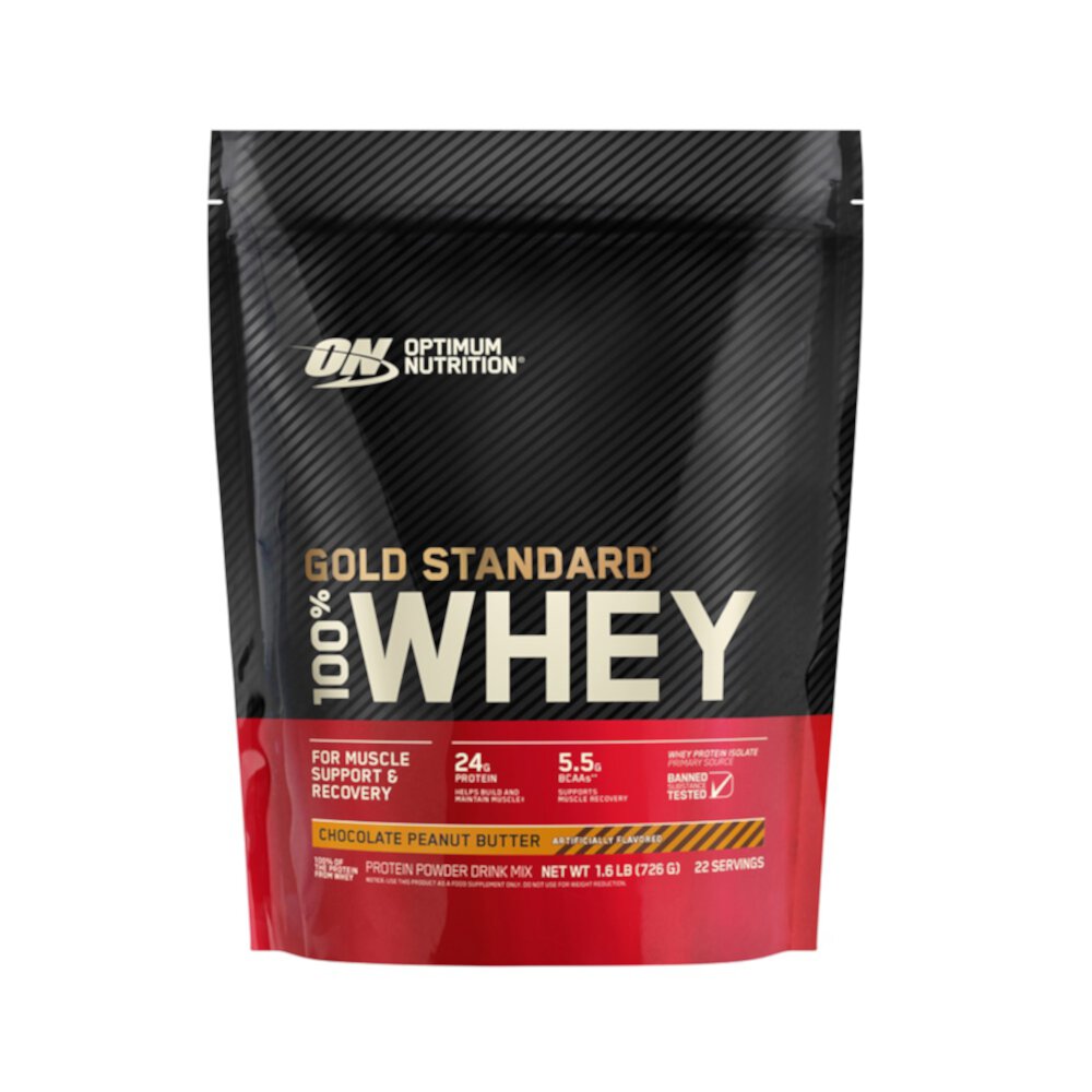 Gold Standard 100% Whey Protein Powder, Поддержка и Восстановление Мышц, Шоколад Арахисовое Масло - 22 порции - Optimum Nutrition Optimum Nutrition