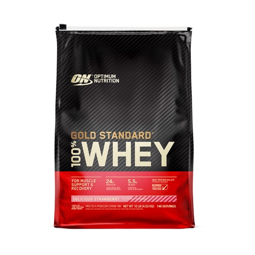 Gold Standard 100% Whey Protein Powder - Поддержка Мышц и Восстановление - Вкус Вкусная Клубника - 146 порций - Optimum Nutrition Optimum Nutrition