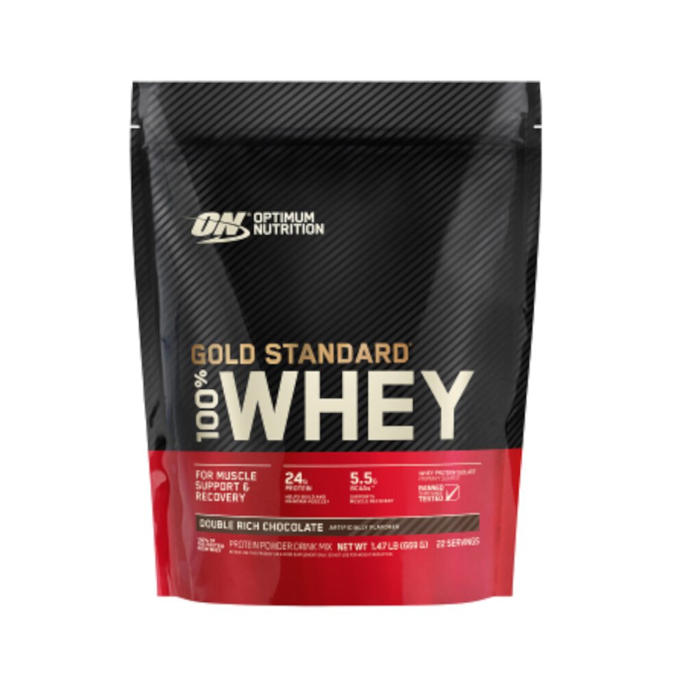 Gold Standard 100% Whey Protein Powder (Порошок) For Muscle Support and Recovery Double Rich Chocolate -- 22 Servings (Порции) Optimum Nutrition