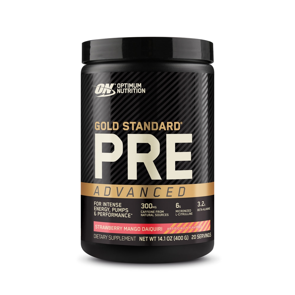 Gold Standard Pre Advanced For Intense Energy Pumps and Performance Strawberry Mango Daiquiri -- 20 Servings (Порции) Optimum Nutrition