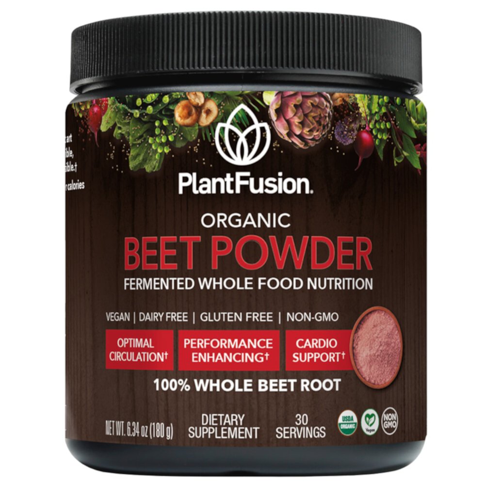 Organic Fermented Beet Powder (Порошок) -- 30 Servings (Порции) PlantFusion