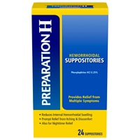 Hemorrhoid Symptom Treatment Suppositories -- 24 Suppositories Prepara