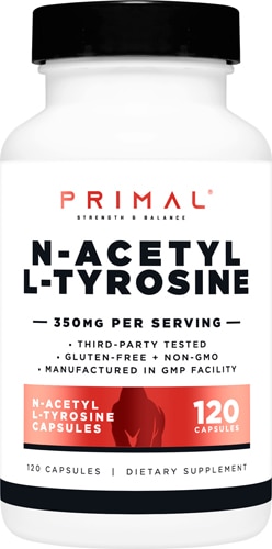 N-ацетил L-тирозин — 350 мг — 120 капсул Primal