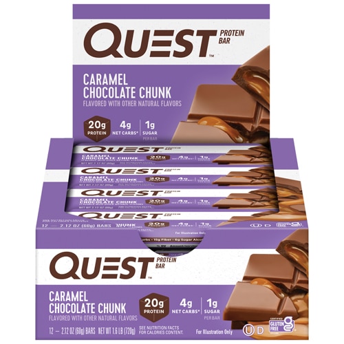 Протеиновый батончик с карамелью и шоколадом 20 г белка 12 шт Quest Nutrition