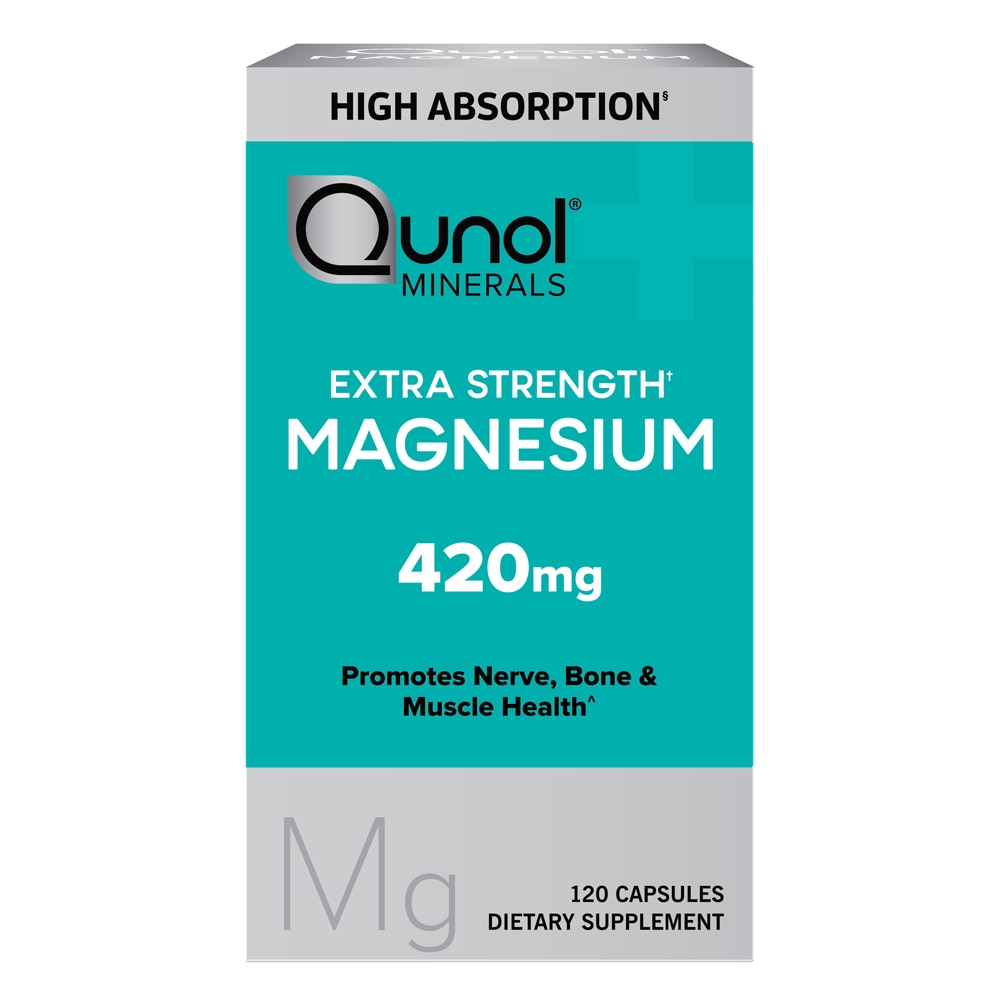 Minerals Extra Strength Magnesium -- 420 mg - 120 Capsules (Капсулы) Qunol