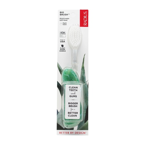 Зубная щетка Big Brush со сменной головкой — мягкая — для правой руки — 1 зубная щетка RADIUS