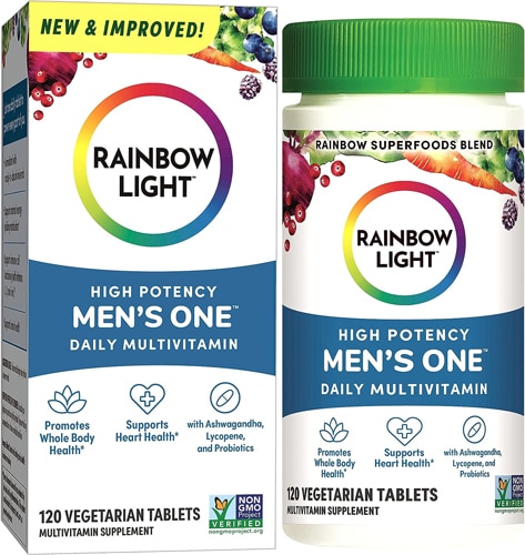 Высокоэффективные мультивитамины для мужчин на один день, 120 вегетарианских таблеток Rainbow Light
