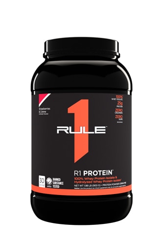 Изолят белка R1, клубника и сливки — 30 порций — 1,98 фунта Rule One Proteins