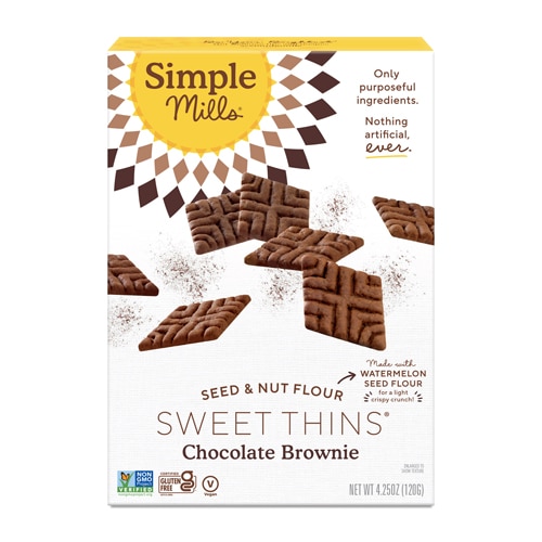 Sweet Thins Шоколадный брауни без глютена — 4,25 унции Simple Mills