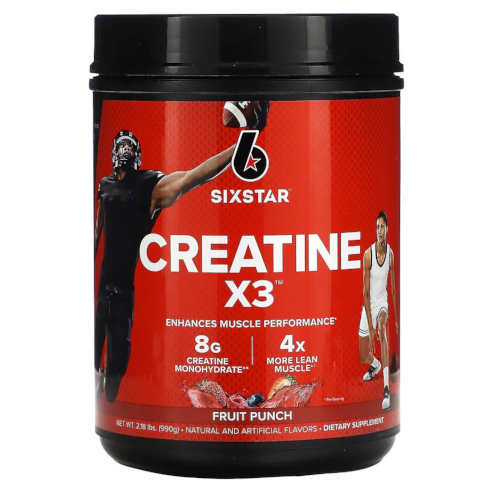 Creatine X3 Fruit Punch -- 30 Servings (Порции) Six Star