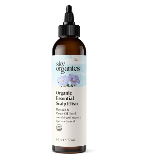 Эфирный эликсир для кожи головы с льняным семенем и касторовым маслом — 6 жидких унций Sky Organics