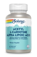 Ацетил L-карнитин альфа-липоевая кислота – 60 растительных капсул Solaray