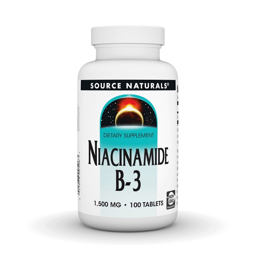 Ниацинамид B-3 Время Высвобождения - 1500 мг - 100 Таблеток - Source Naturals Source Naturals