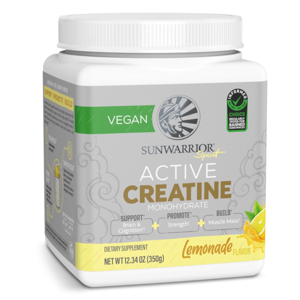 Sport Active Creatine Powder (Порошок) Lemonade -- 12.34 oz (Унции) Sunwarrior