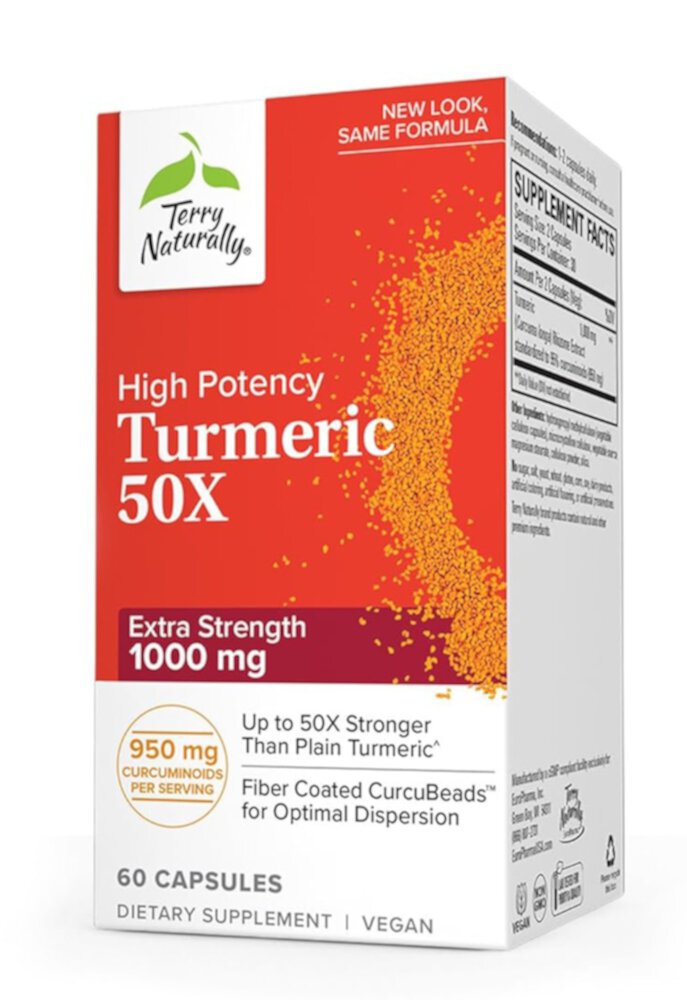 Turmeric 50X -- 1000 mg - 60 Capsules (Капсулы) Terry Naturally