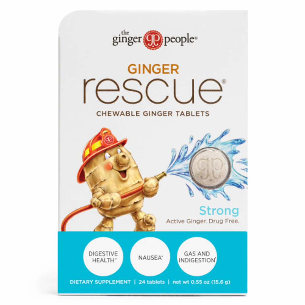 Ginger Rescue Chewable Ginger Tablets (Таблетки) Strong -- 24 Tablets The Ginger People