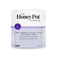 Органические менструальные прокладки Top Sheet на ночь без трав, 12 прокладок The Honey Pot Company