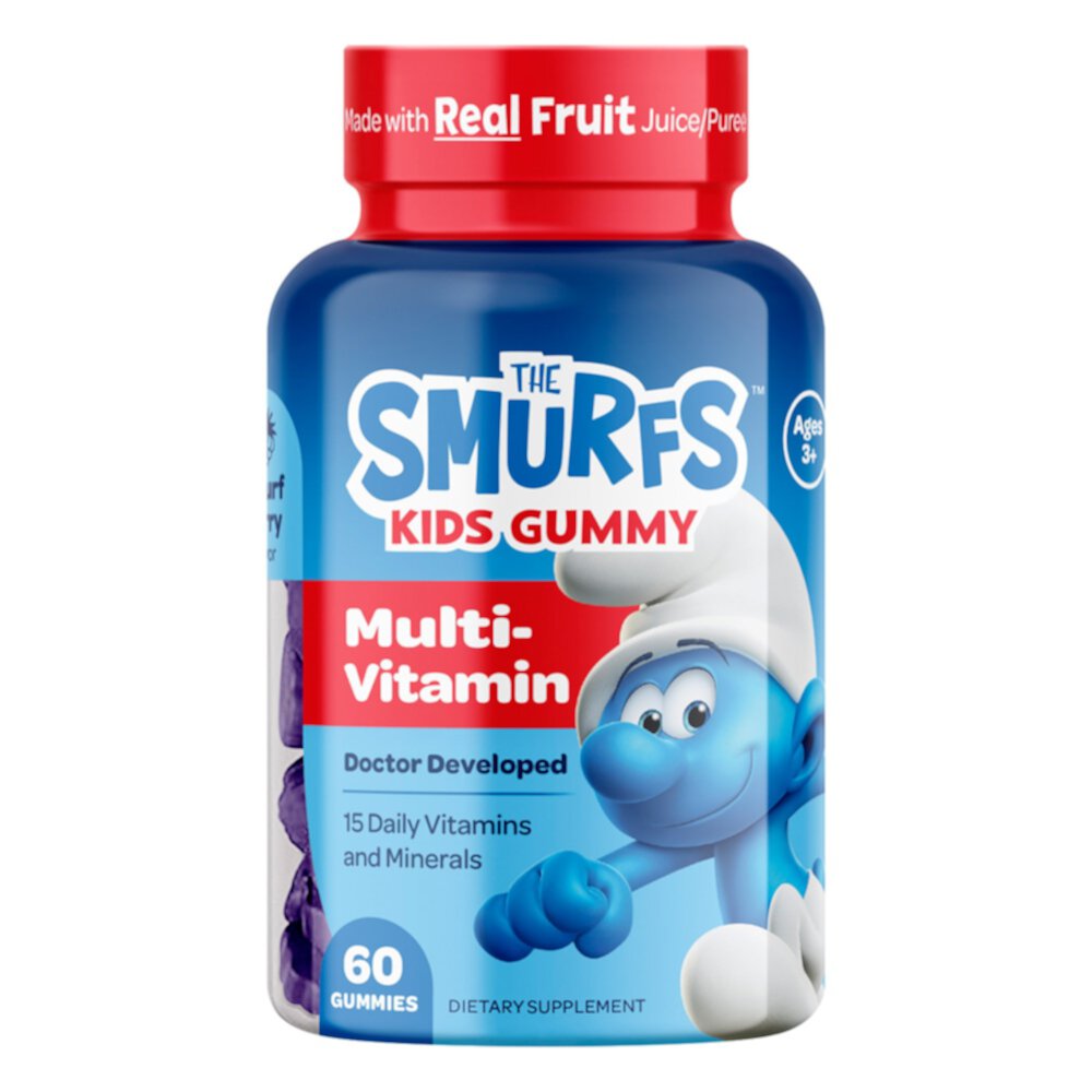 Детские жевательные мультивитамины, 60 жевательных конфет The Smurfs