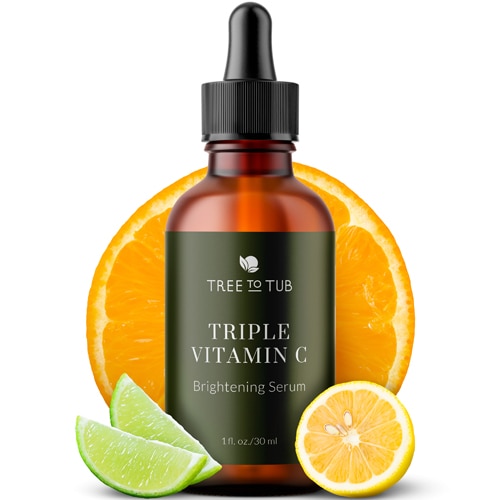 Skin Brightening Triple Action Vitamin C Serum for Face -- 1 fl oz (Жидкие унции) Tree To Tub