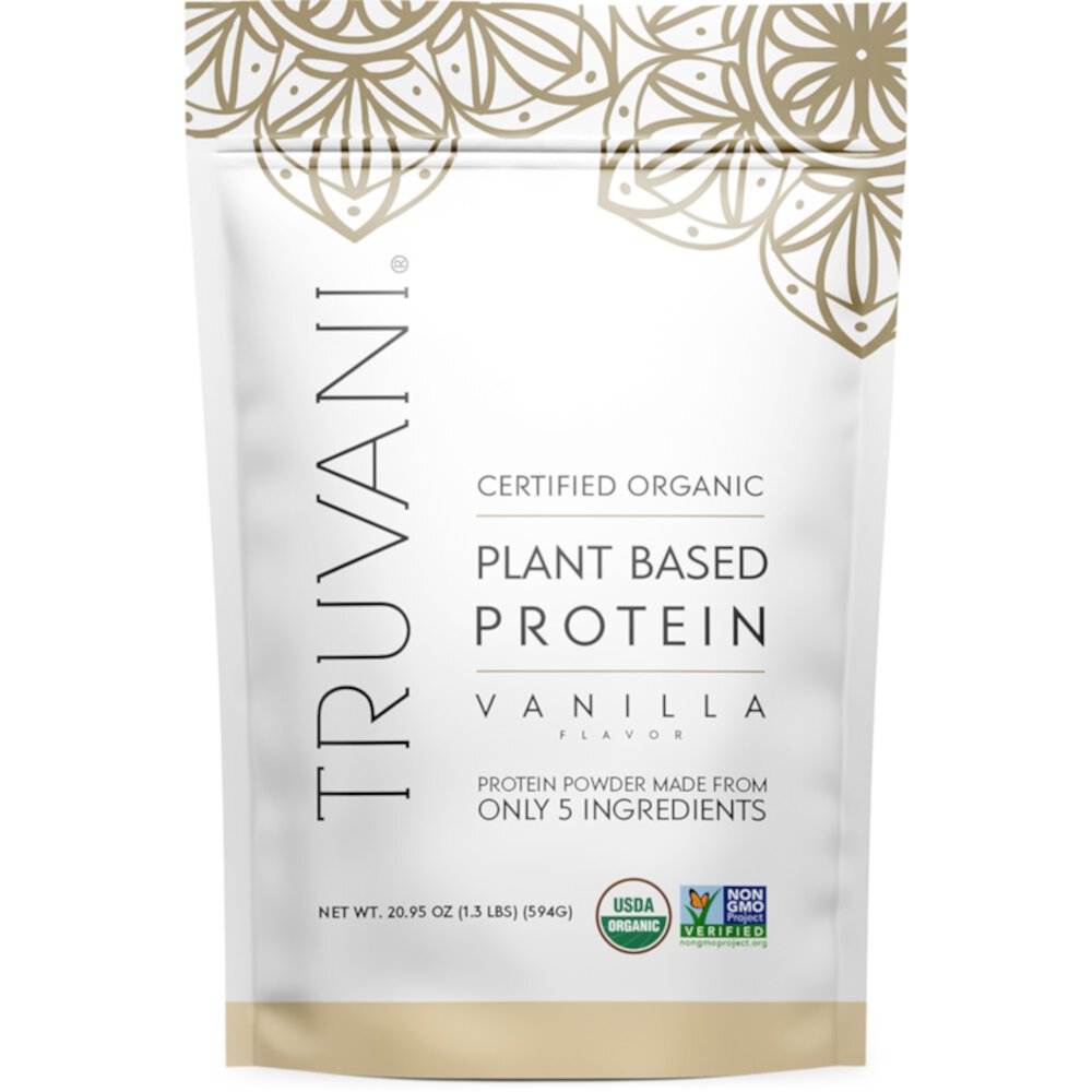 Органический протеиновый порошок на растительной основе, ваниль, 20 порций Truvani