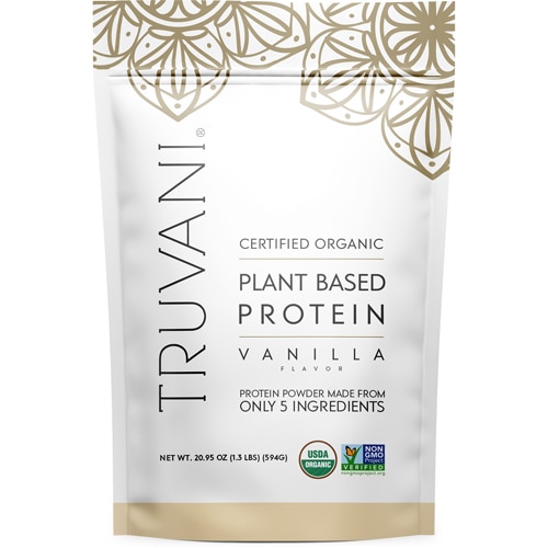 Органический протеиновый порошок на растительной основе, ваниль, 20 порций Truvani