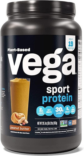 Протеиновый порошок Sport Peanut Butter — 30 г белка, 19 порций, веганский Vega