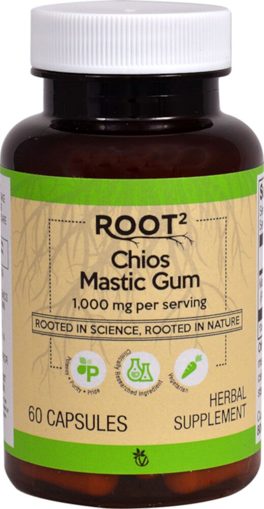 Мастиковая Жвачка Хиос - 1000 мг - 60 капсул - Vitacost-Root2 Vitacost-Root2