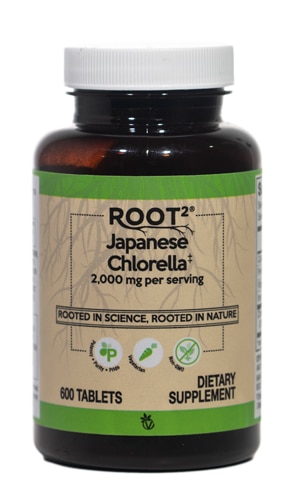 Японская хлорелла ROOT2 2000 мг - 600 вегетарианских таблеток, без ГМО Vitacost-Root2