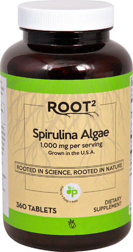 Спирулина, натуральные водоросли, 1000 мг, 360 таблеток Vitacost-Root2