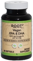 ROOT2 Vegan EPA & DHA -- 600 mg Omega-3s per serving - 60 Softgels (Мягкие капсулы) Vitacost