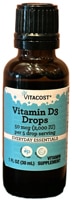 Витамин D3 в каплях - 50 мкг (2000 МЕ) за 5 капель - 30 мл - Vitacost Vitacost