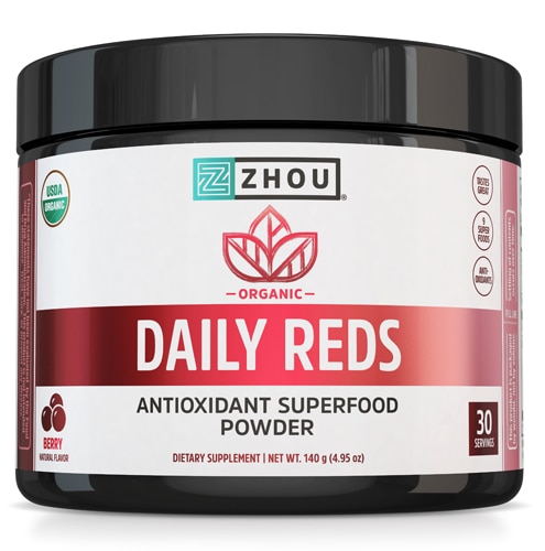 Organic Daily Reds Antioxidant Superfood Powder (Порошок) Berry -- 30 Servings (Порции) Zhou