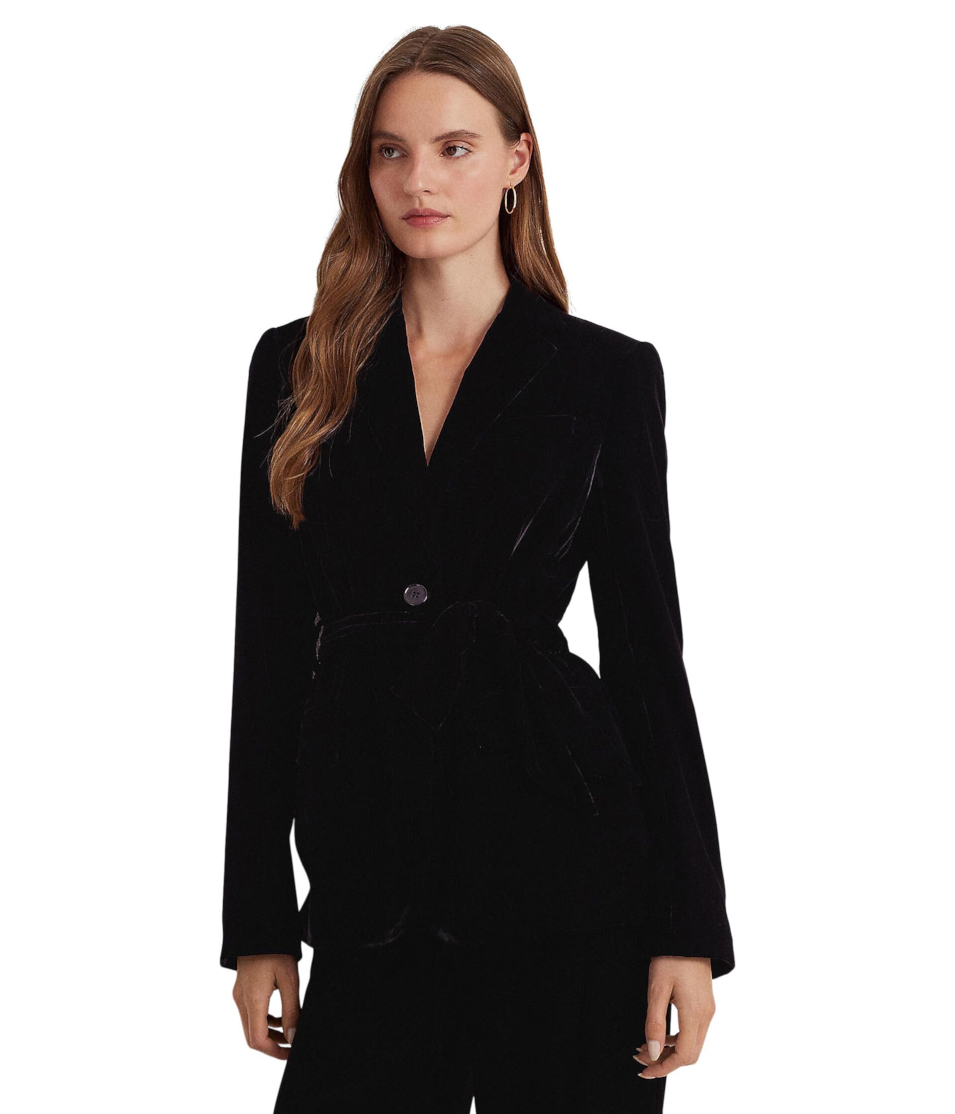 Женский Блейзер LAUREN Ralph Lauren Velvet с Поясом LAUREN Ralph Lauren