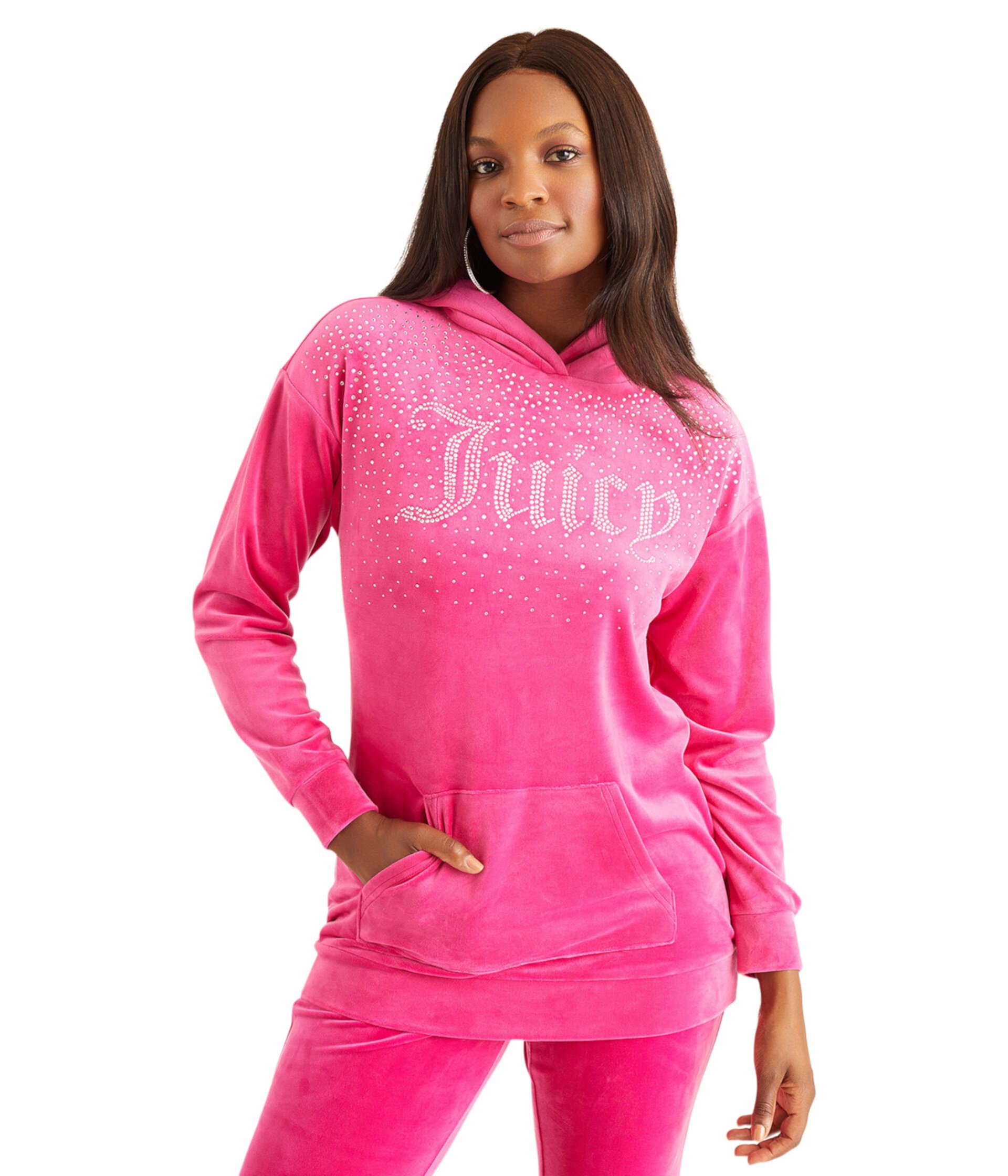 Женский Пуловер Juicy Couture Ombre Long Drop Shoulder Hoodie с Бликом Juicy Couture