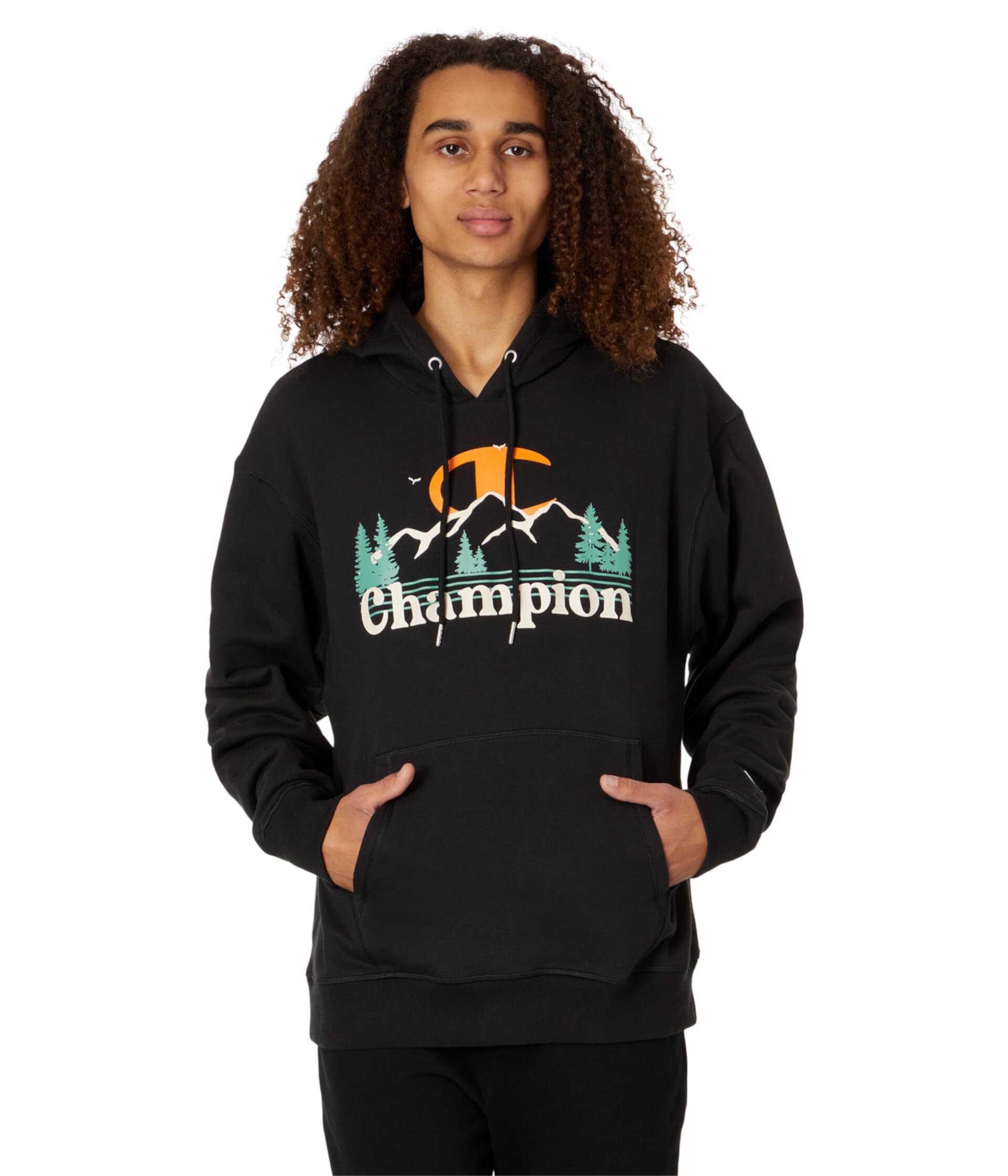 Худи Champion Classic Fleece с капюшоном, 80% хлопка и 20% переработанного полиэстера Champion