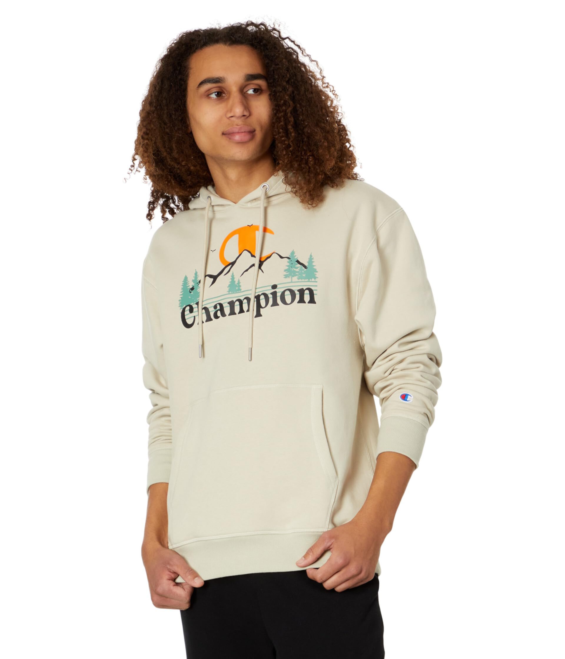 Классический флисовый пуловер с капюшоном Champion