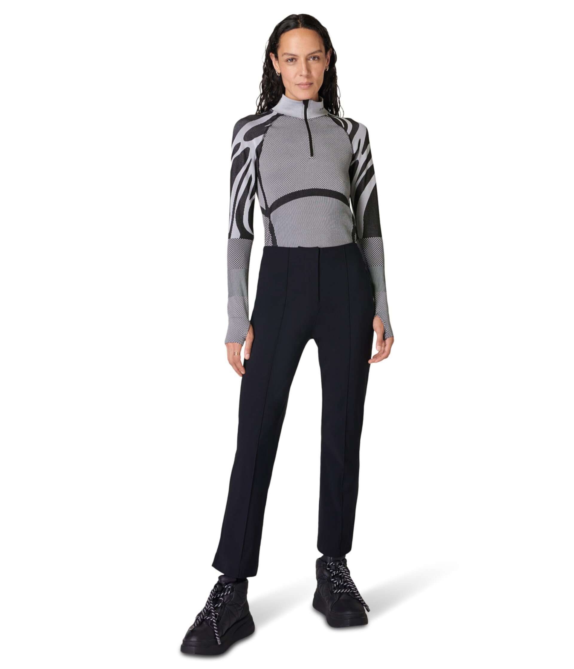 Топ Sweaty Betty Tech 1/2 Zip Abstract Base Lay с застежкой и 4-ходовым растяжением Sweaty Betty